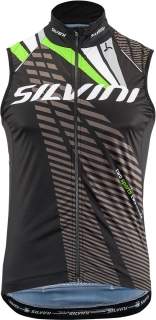 Pánska cyklistická vesta Silvini Team MJ1404 čierna/zelená