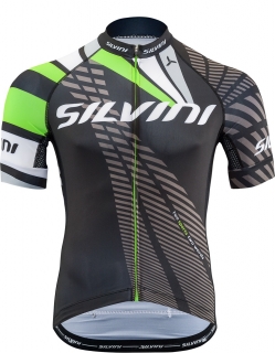 Pánsky cyklistický dres Silvini TEAM MD1400 čierna-zelená