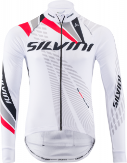 Pánsky zateplený cyklistický dres Silvini Team MD1401 biela/červená