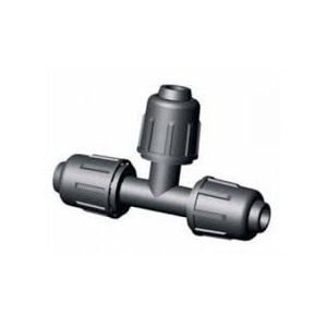 Skrutkovací T-kus na kvapkovacie potrubie 16mm