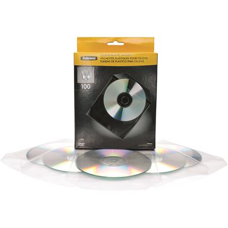 Obálka na CD/DVD, plastová, priehľadná, FELLOWES
