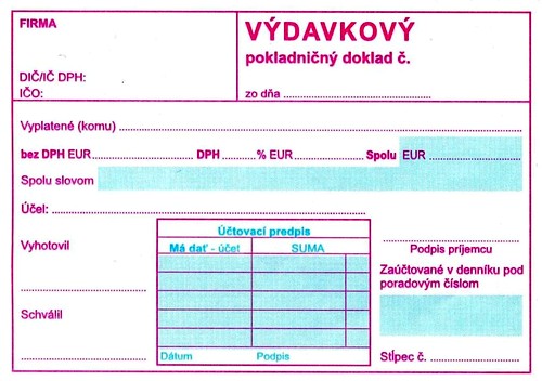 Výdavkový pokl.doklad A6 dvojfarebný obyč. 