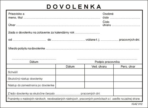 Dovolenka A6, samoprepis