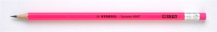 Grafitová ceruzka s gumou, HB,  STABILO "Neon" rúžová