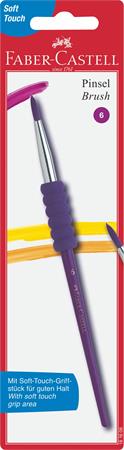 Štetec, no. 6, farebná rúčka, pogumovaný úchyt, FABER-CASTELL