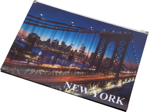 Obal na patent, A4, PP, na zips, PANTA PLAST, "New York"