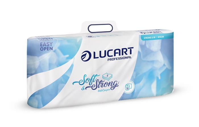 Toaletný papier, 3-vrstvový, malé kotúče, 15 m, LUCART "Soft", biely