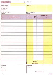 Dodací list A4 s DPH dvojfarebný samoprepis 100 listov
