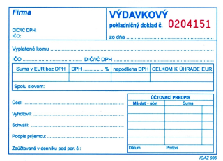 Výdavkový pokl. doklad samoprepis-čísl. 