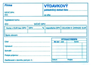 Výdavkový pokladničný doklad A6 