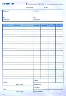 Dodací list A4 s DPH samoprepis 100 listov