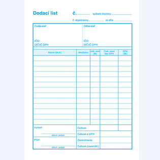 Dodací list A5 s DPH samoprepis 100 listov