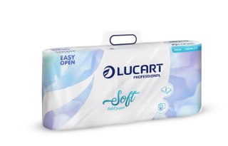 Toaletný papier, 2-vrstvový, malé kotúče, 13 m, LUCART "Soft", biely