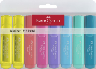 Zvýrazňovač, sada, 1-5 mm, FABER-CASTELL "1546 Pastel", 8 rôznych farieb
