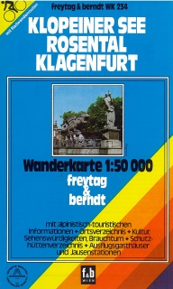 WK234 Carnica Region,Rosental, Klagenfurt am Wörthersee 1:50t turistická mapa FB