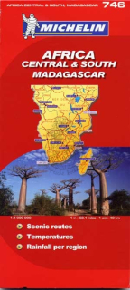 746 Afrika stred, juh, Madagaskar (Africa) 1:4mil national mapa MICHELIN