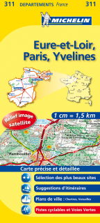 311 Eure-et-Loir, Paris, Yvelines 2016 (Francúzsko) 1:150tis local mapa MICHELIN