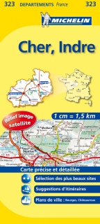 323 Cher, Indre 2016 (Francúzsko) 1:150tis local mapa MICHELIN