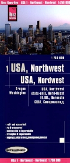 USA 1 severozápad (northwest) 1:750t skladaná mapa RKH