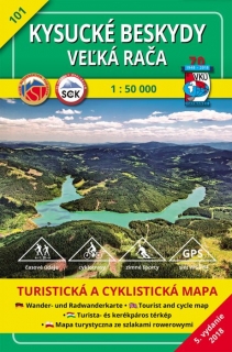 VKU101 Kysucké Beskydy, Veľká Rača 1:50t turistická mapa VKÚ Harmanec / 2018