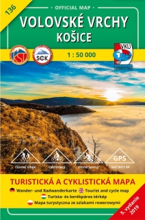 VKU136 Volovské vrchy, Košice 1:50t turistická mapa VKÚ Harmanec / 2019