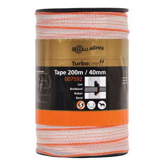 Páska vodivá, TurboLine, L 200 m, B 40 mm, biela-oranžová Gallagher