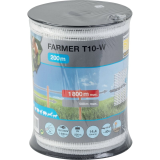 Páska vodivá, Farmer T10-W, L 200 m, B 10 mm, biela Horizont