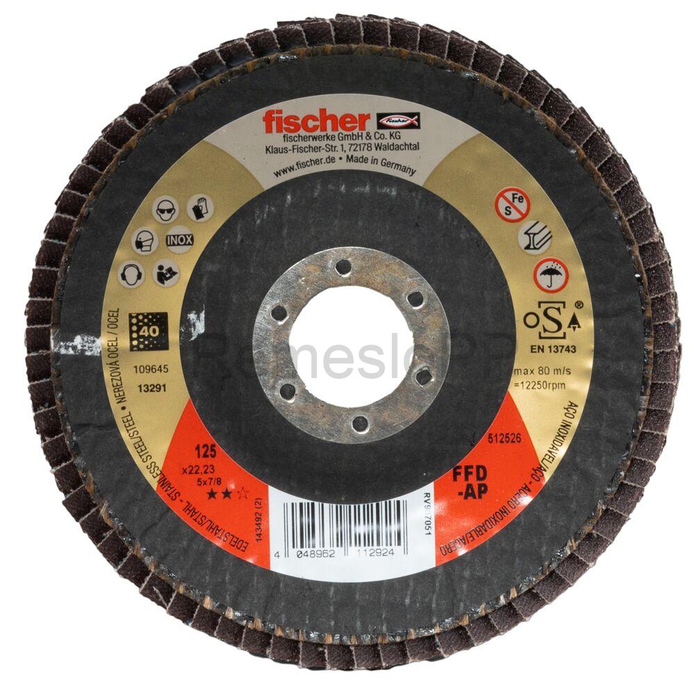 FISCHER brúsny lamelový kotúč FFD-AP 125 K40 INOX, bal. 10 ks