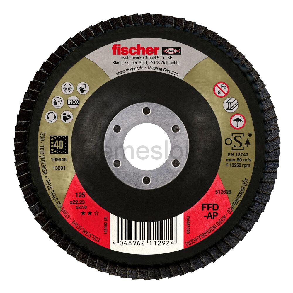 FISCHER brúsny lamelový kotúč FFD-AP 125 K80 INOX, bal. 10 ks