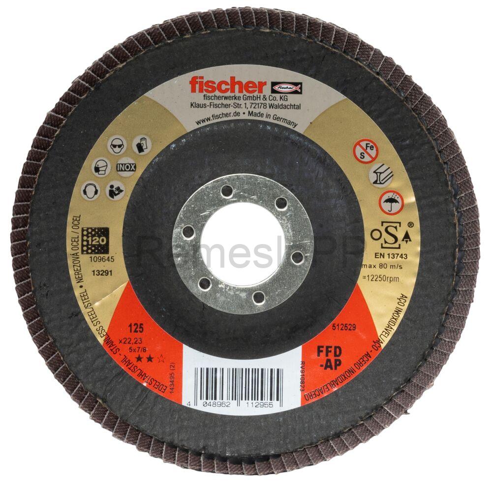 FISCHER brúsny lamelový kotúč FFD-AP 125 K120 INOX, 1 ks