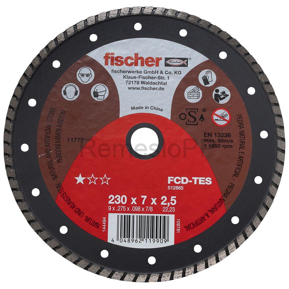 FISCHER celoobvodový diamantový rezný kotúč FCD-TES 230x2,5x22,23 DIA turbo na betón, 1 ks