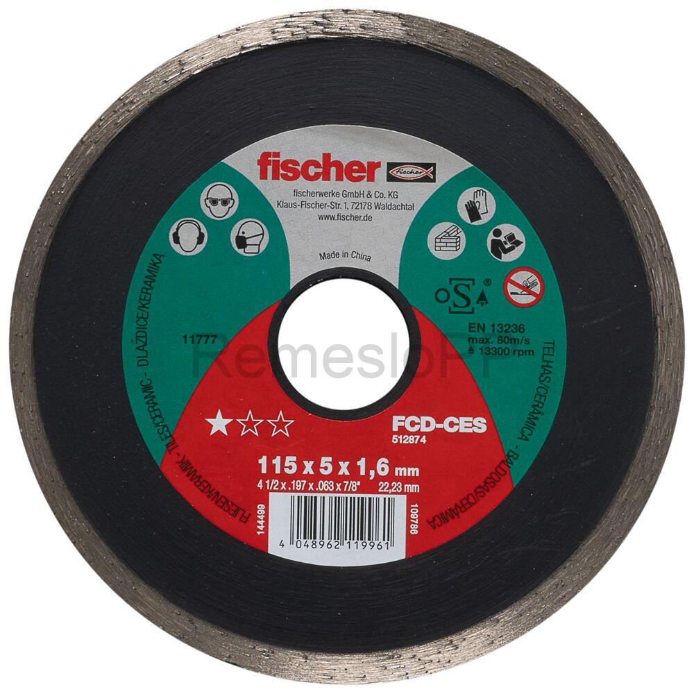 FISCHER celoobvodový diamantový rezný kotúč FCD-CES 115 x 1,6 x 22,23 DIA, 1 ks