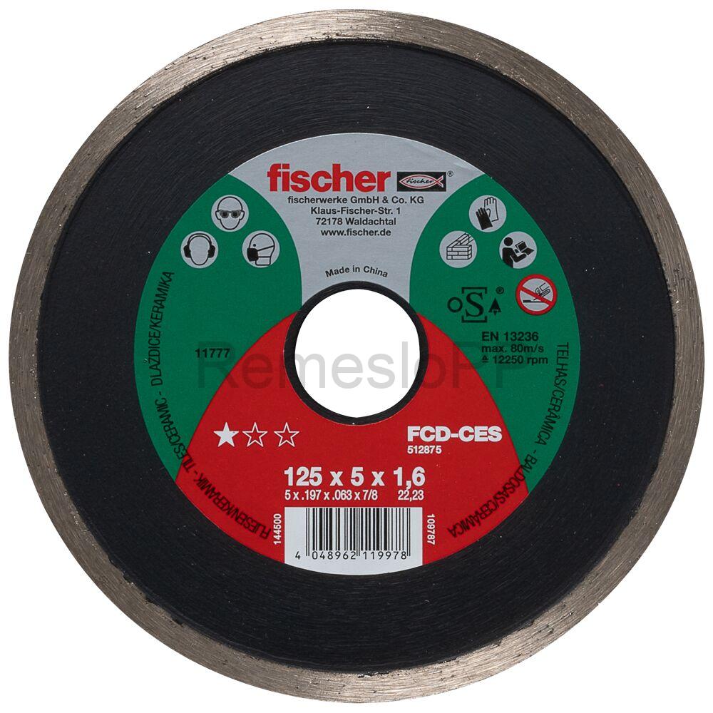 FISCHER celoobvodový diamantový rezný kotúč FCD-CES 125x1,6x22,23 DIA, 1 ks