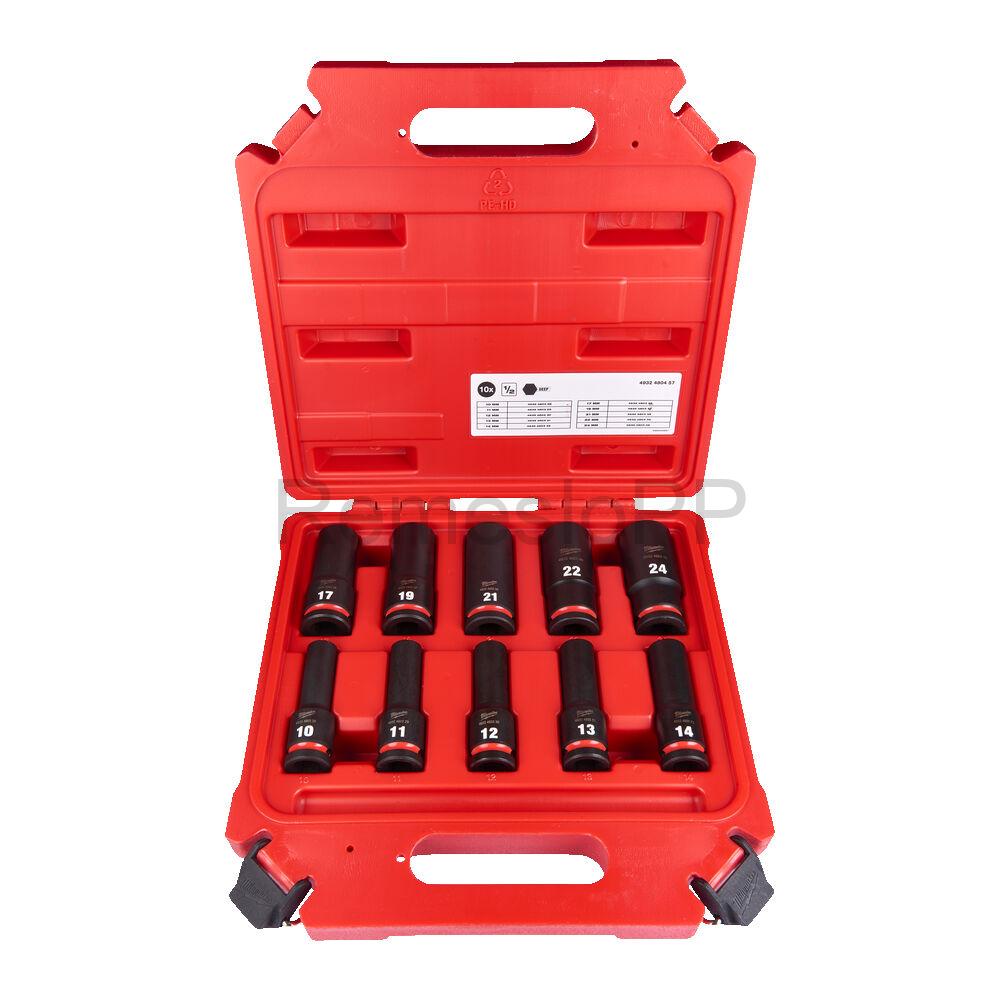 MILWAUKEE® 10 dielna sada nástrčných kľúčov SHOCKWAVE™ 1/2"- predĺžené