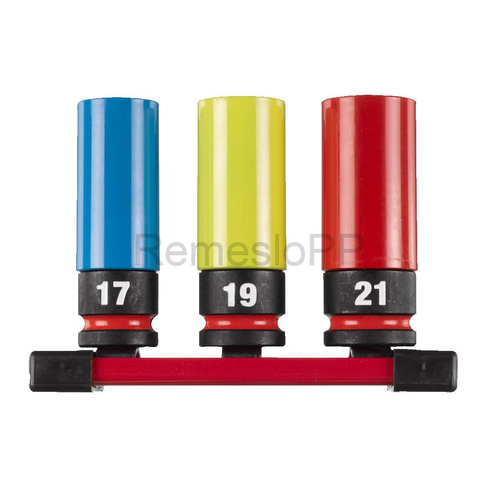 MILWAUKEE® 3 dielna sada hex priemyselných hlavíc SHOCKWAVE™ IMPACT DUTY 1/2"