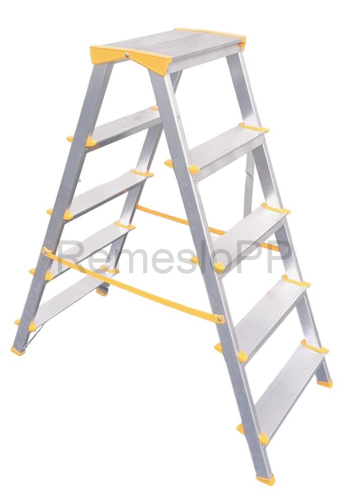 Schodíky obojstranné hliníkové ALVE 2x5 s integrovaným pántom HOBBY