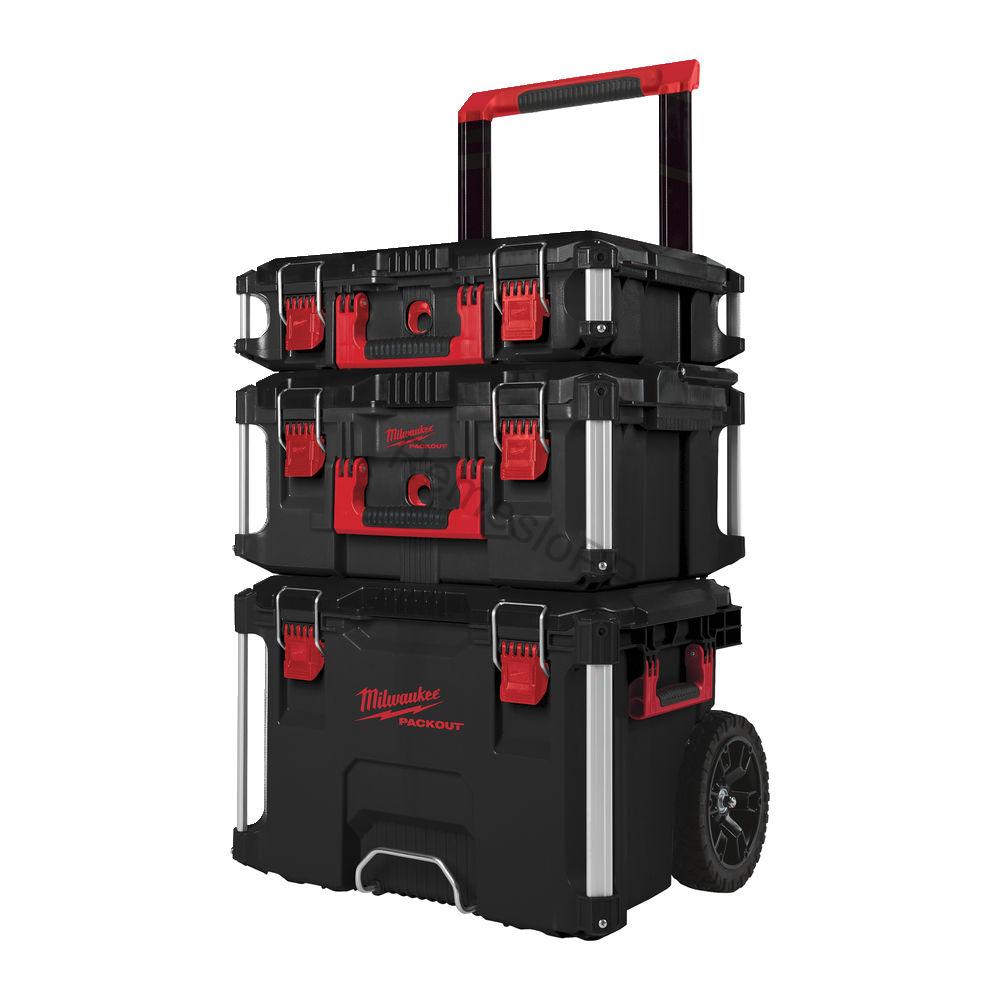 MILWAUKEE PACKOUT™ pojazdná sada kufrov / boxov 123