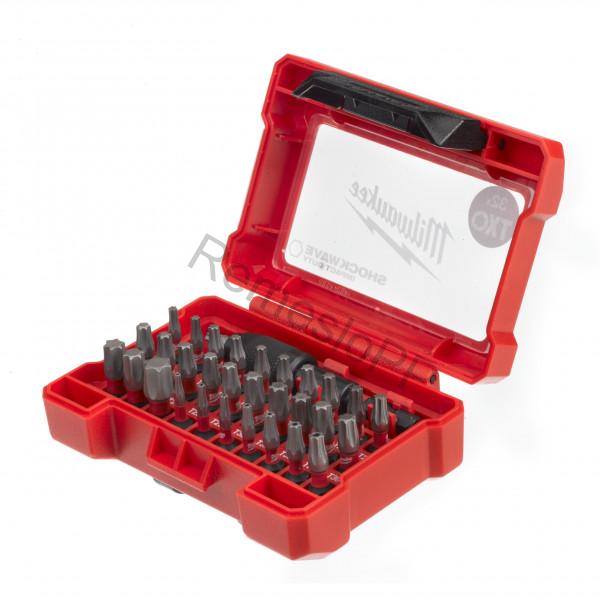 MILWAUKEE 32 dielna sada skrutkovacích bitov TORX SHOCKWAVE™ Impact Duty™