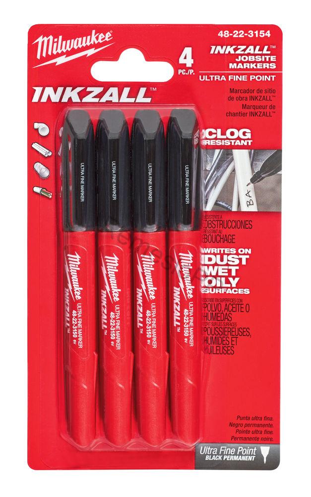 MILWAUKEE  INKZALL™ popisovač s tenkým hrotom - čierný balenie 4 ks