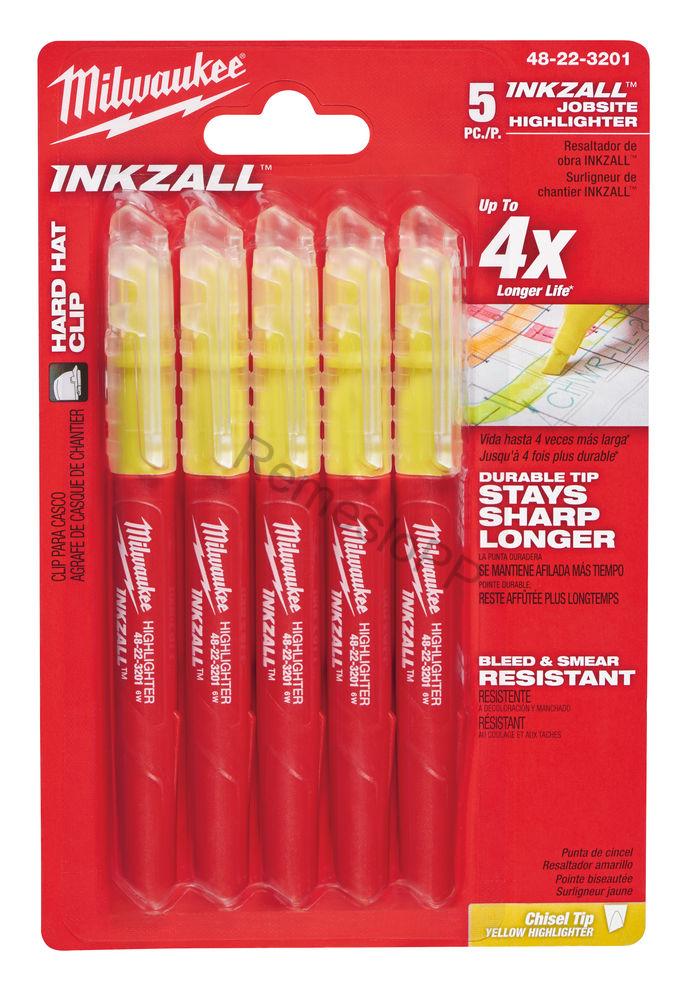 MILWAUKEE INKZALL™ sada zvýrazňovačov - žlté, balenie 5 ks