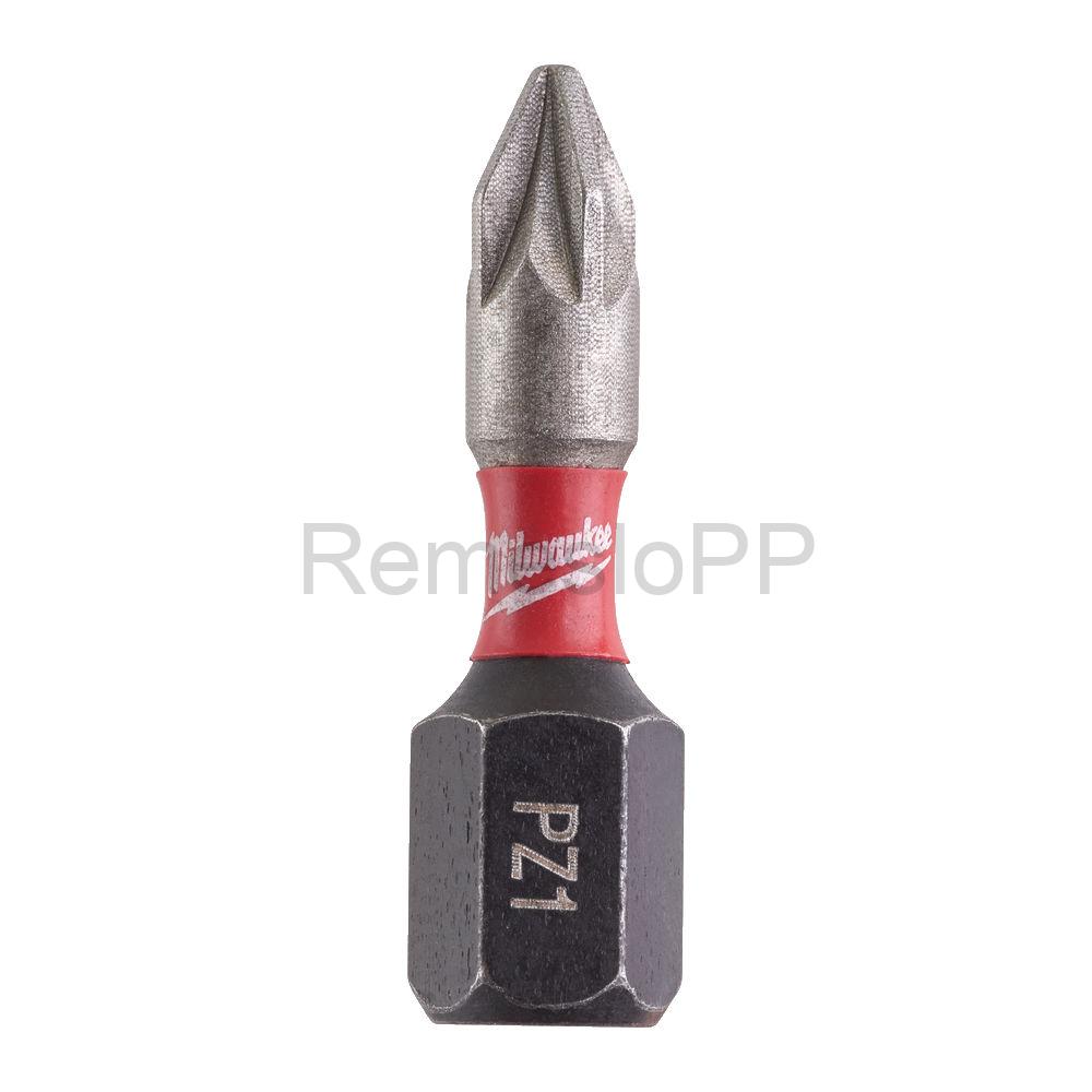 MILWAUKEE skrutkovací bit PZ1 25 mm SHOCKWAVE™ bal. 25 ks