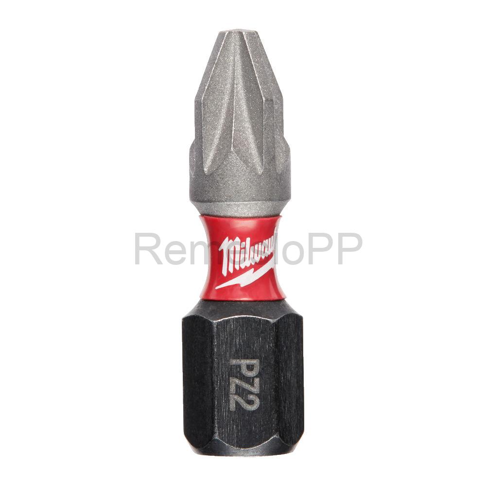 MILWAUKEE skrutkovací bit PZ2 25 mm SHOCKWAVE™ 