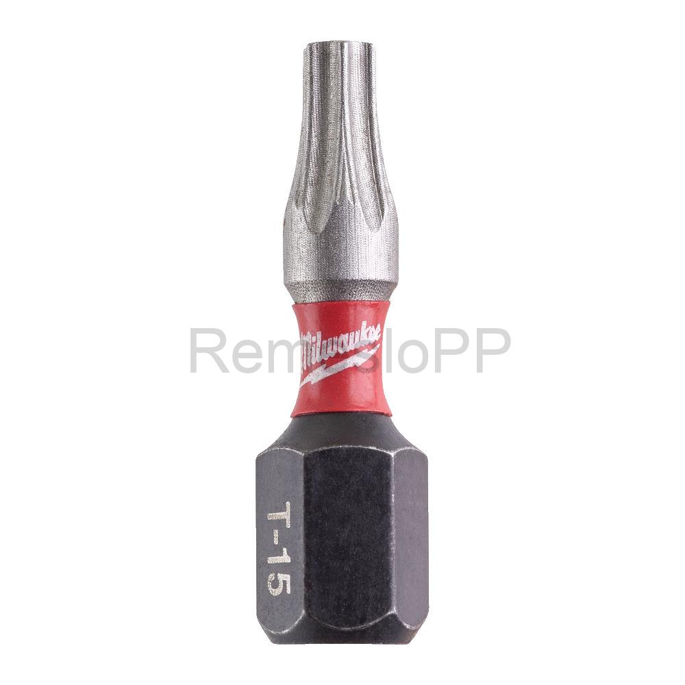 MILWAUKEE skrutkovací bit TX15 25 mm SHOCKWAVE™ bal. 25 ks