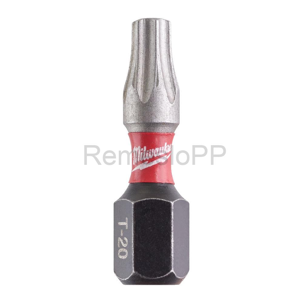 MILWAUKEE skrutkovací bit TX20 25 mm SHOCKWAVE™ bal. 25 ks