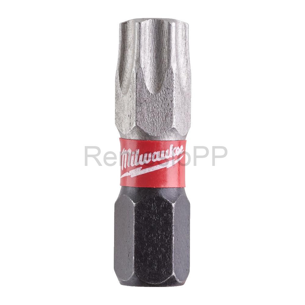 MILWAUKEE skrutkovací bit TX40 25 mm SHOCKWAVE™ bal. 25 ks