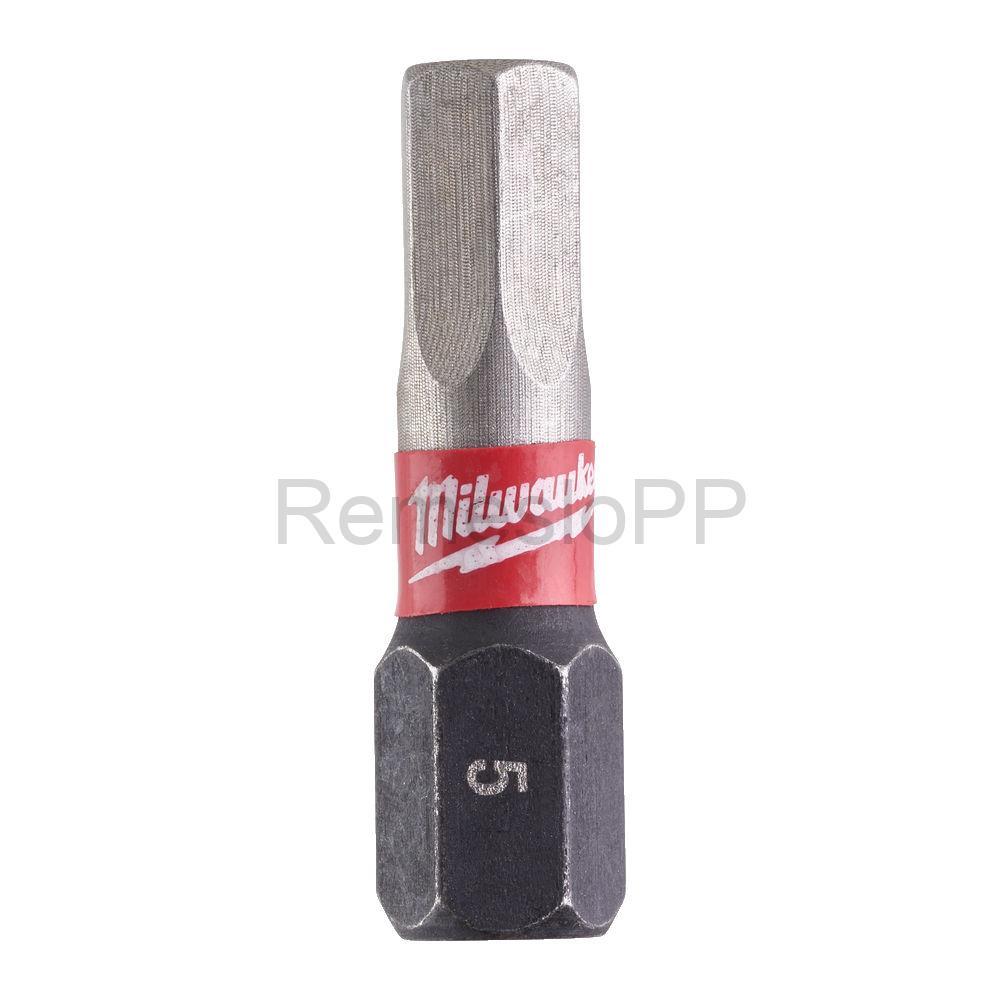MILWAUKEE skrutkovací bit HEX5 25 mm SHOCKWAVE™