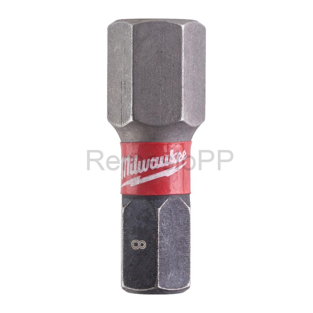 MILWAUKEE skrutkovací bit HEX8 25 mm SHOCKWAVE™