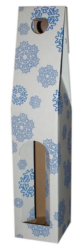 Obal na vínovú fľašu 80 x 80 x 320 mm,3 VLE BH s vianočným motívom
