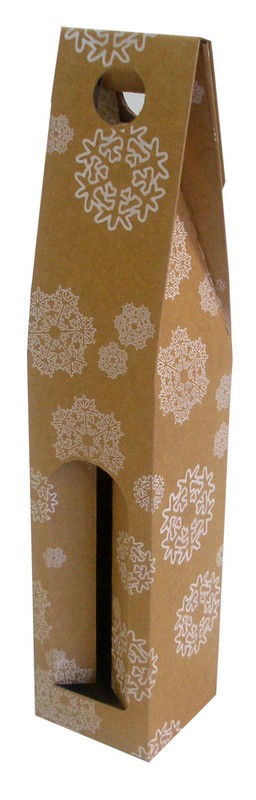 Obal na vínovú fľašu 80 x 80 x 320 mm,3 VLE HH s vianočným motívom