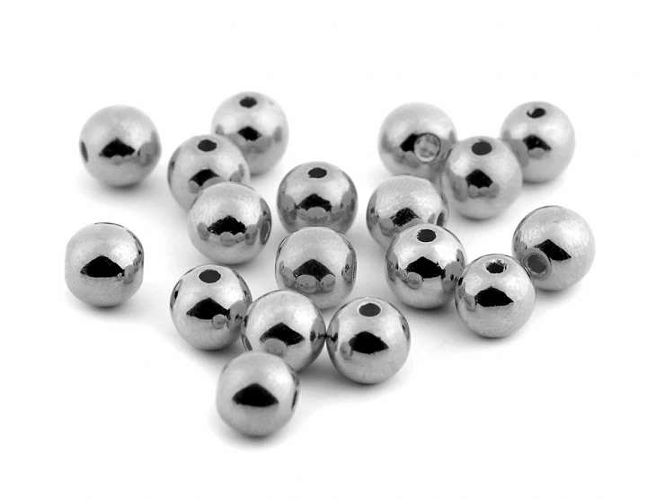 Plastové voskové koráliky / perly Glance Metalic Ø8 mm - 20g